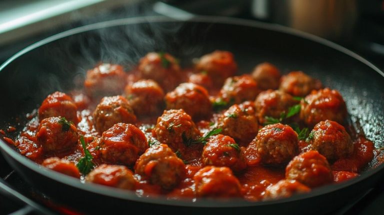 De hit van het najaar: gehaktballetjes in tomatensaus met knoflook en Parmezaanse kaas
